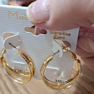 Main Street For Sensitive Ears Gold Hoop Earrings